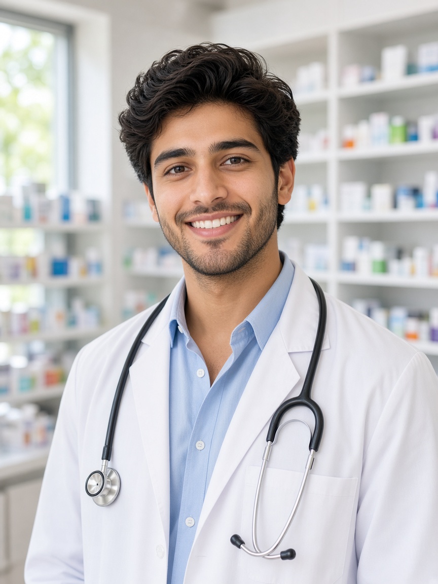 Male pharmacist at N2X Pharmacy